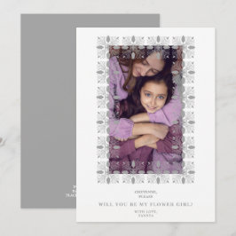 Grey Lace Effect Chic Frame Flower Girl Bridesmaid