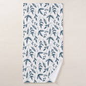 Grey Leaf Pattern Badehandtuch (Badehandtuch)