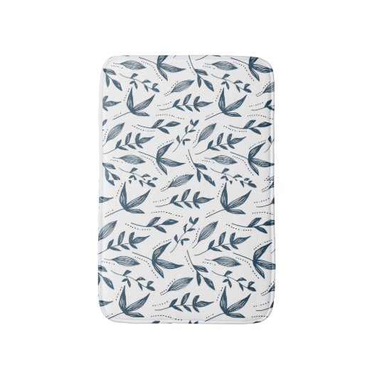 Grey Leaf Pattern Badematte (Vorderseite Vertikal)