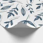 Grey Leaf Pattern Geschenkpapier (Ecke)