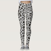 Grey Leopard Safari Print Leggings (Vorderseite)
