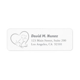 Grey Line Art Cat And Dog with Personalized Name