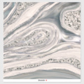 Grey liquid marble and crystal - pearl and silver aufkleber (Blatt)