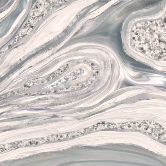 Grey liquid marble and crystal - pearl and silver aufkleber (Vorderseite)