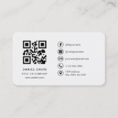 Grey Logo QR Code Professional Visitenkarte (Vorderseite)