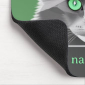Grey Long Fur Cat - Nebelung - eigener Name / Slog Mousepad (Ecke)
