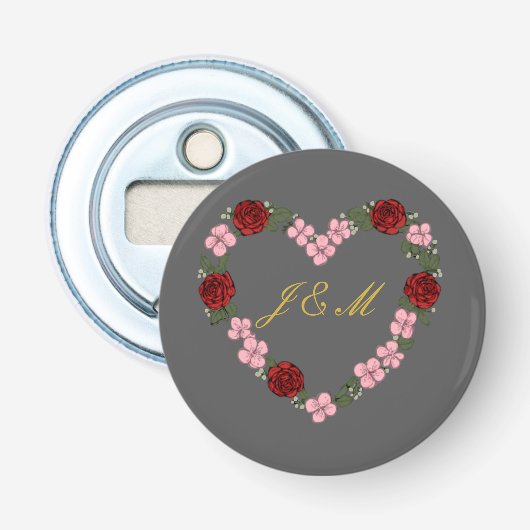 Grey magnetic with pink and red heart flaschenöffner (Vorderseite)