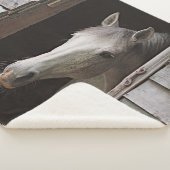 Grey Mare Horses Animals Sherpa Fleece Blanket Sherpadecke (3/4)