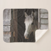 Grey Mare Horses Animals Sherpa Fleece Blanket Sherpadecke (Vorderseite (Horizontal))