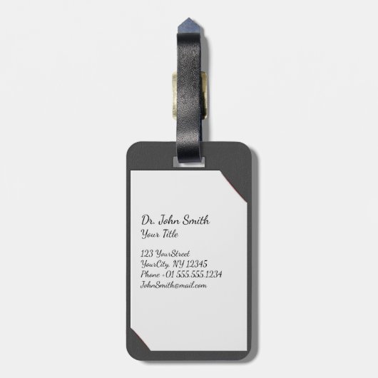 Grey Medical Clipboard mit Stethoscope Gepäckanhänger (Rückseite vertikal)