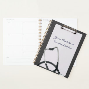 Grey Medical Clipboard mit Stethoscope Planer