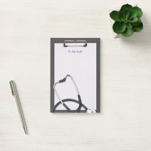 Grey Medical Clipboard mit Stethoscope Post-it Klebezettel (Büro)