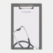 Grey Medical Clipboard mit Stethoscope Post-it Klebezettel (Vorderseite)