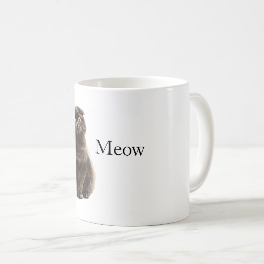Grey Meow Cat Kaffeetasse (VorderseiteRechts)