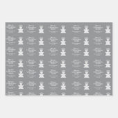Grey Minimalist Xmas Elegant Modern  Geschenkpapier Set (Vorderseite 3)