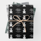 Grey Minimalist Xmas Elegant Modern  Geschenkpapier Set (Beispiel)