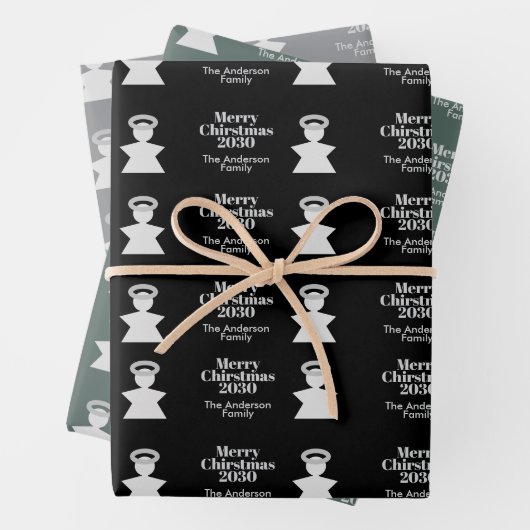Grey Minimalist Xmas Elegant Modern Geschenkpapier Set (Beispiel)