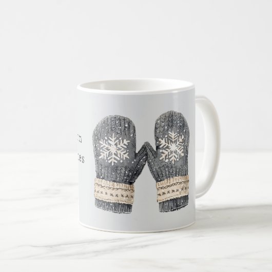 Grey Mittens Warm Wishes Kaffeetasse (VorderseiteRechts)