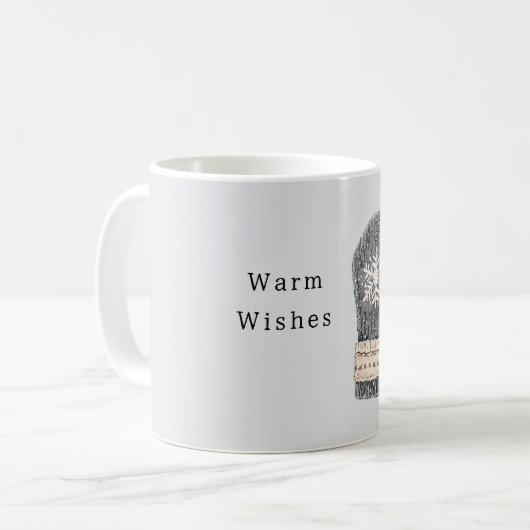 Grey Mittens Warm Wishes Kaffeetasse (Vorderseite Links)