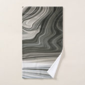 Grey Monotone Artistic Acrylic Pour Abstract Badhandtuch Set (Handtuch)