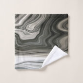 Grey Monotone Artistic Acrylic Pour Abstract Badhandtuch Set (Waschlappen)