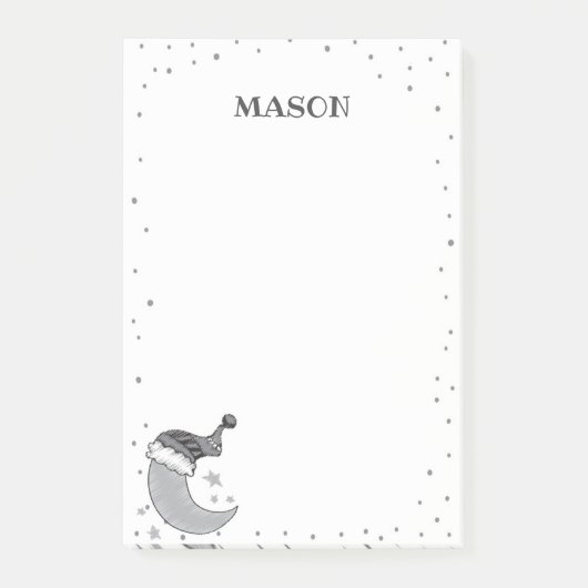 Grey Moon Post It Note Post-it Klebezettel (Vorderseite)
