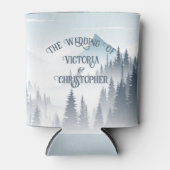 Grey Mountain Fog Forest Wilderness Winter Wedding Dosenkühler (Vorderseite)