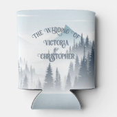 Grey Mountain Fog Forest Wilderness Winter Wedding Dosenkühler (Rückseite)