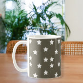 Grey Mug with White Stars Kaffeetasse