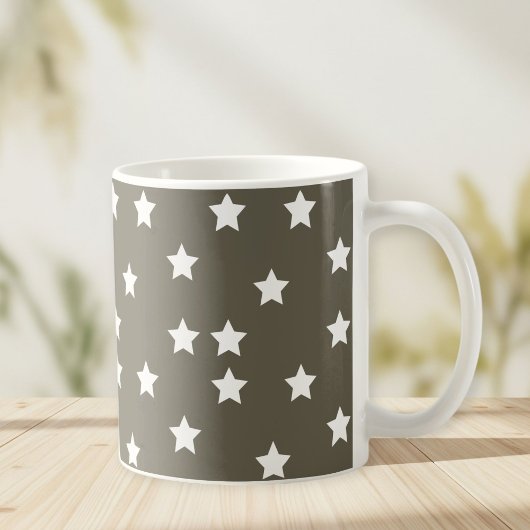Grey Mug with White Stars Kaffeetasse