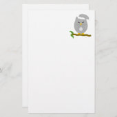 Grey Night Owl Design Briefpapier (Vorne/Hinten)
