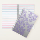 Grey Notebook with Purple Floral Front and Back Notizblock (Innen)