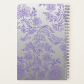Grey Notebook with Purple Floral Front and Back Notizblock (Rückseite)