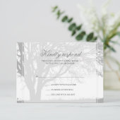 Grey Oak Winter Wedding Response Card RSVP Karte (Stehend Vorderseite)