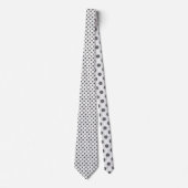 Grey on White Mini Polka Dots Necktie Krawatte (Vorderseite)