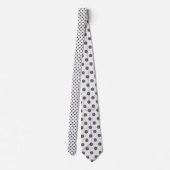 Grey on White Mini Polka Dots Necktie Krawatte (Rückseite)