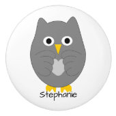 Grey Owl Design Personalised Keramikknauf (Vorderseite)