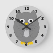 Grey Owl Design Runde Wanduhr (Vorderseite)