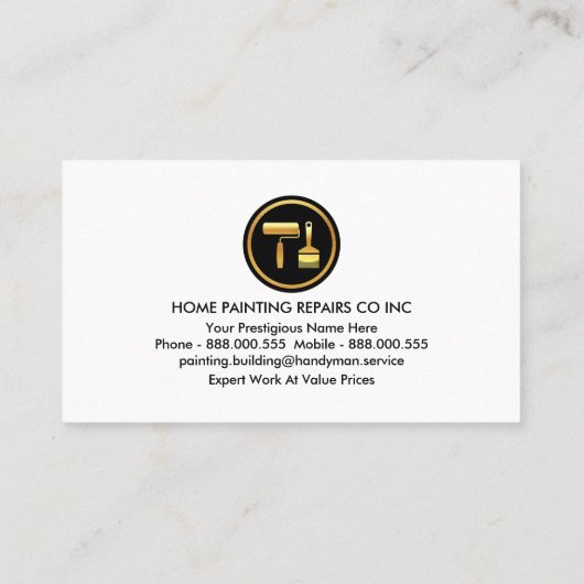 Grey Paint Splatter Painting Service Visitenkarte (Rückseite)