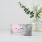 Grey Pastel Pink Grunge Texture Feminine Visitenkarte (Stehend Vorderseite)
