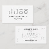 Grey Piercing Tattoo Studio Visitenkarte (Vorne/Hinten)