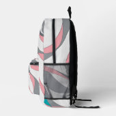 Grey Pink and Blue Abstract Backpack Bedruckter Rucksack (Rechts)