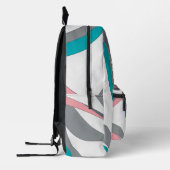 Grey Pink and Blue Abstract Backpack Bedruckter Rucksack (Links)