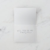 Grey & Pink Chevron Co-Maid of Honor Request Card Einladung (Innenseite)