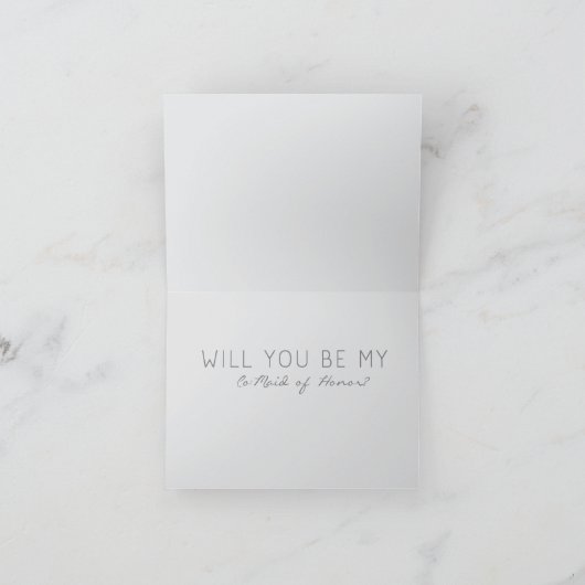 Grey & Pink Chevron Co-Maid of Honor Request Card Einladung (Innenseite)