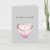 Grey Pink Heart Candle Light up my life Karte (Vorderseite)