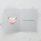 Grey Pink Heart Candle Light up my life Karte (Innenseite)