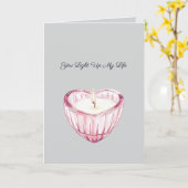 Grey Pink Heart Candle Light up my life Karte (Gelbe Blume)