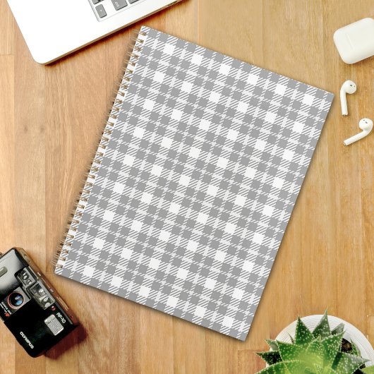 Grey plaid Pattern Planner Planer