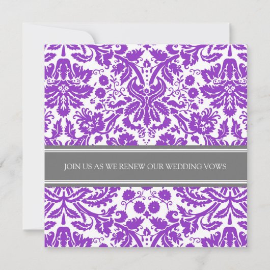 Grey Plum Wedding Vow Renewal Einladung (Vorderseite)